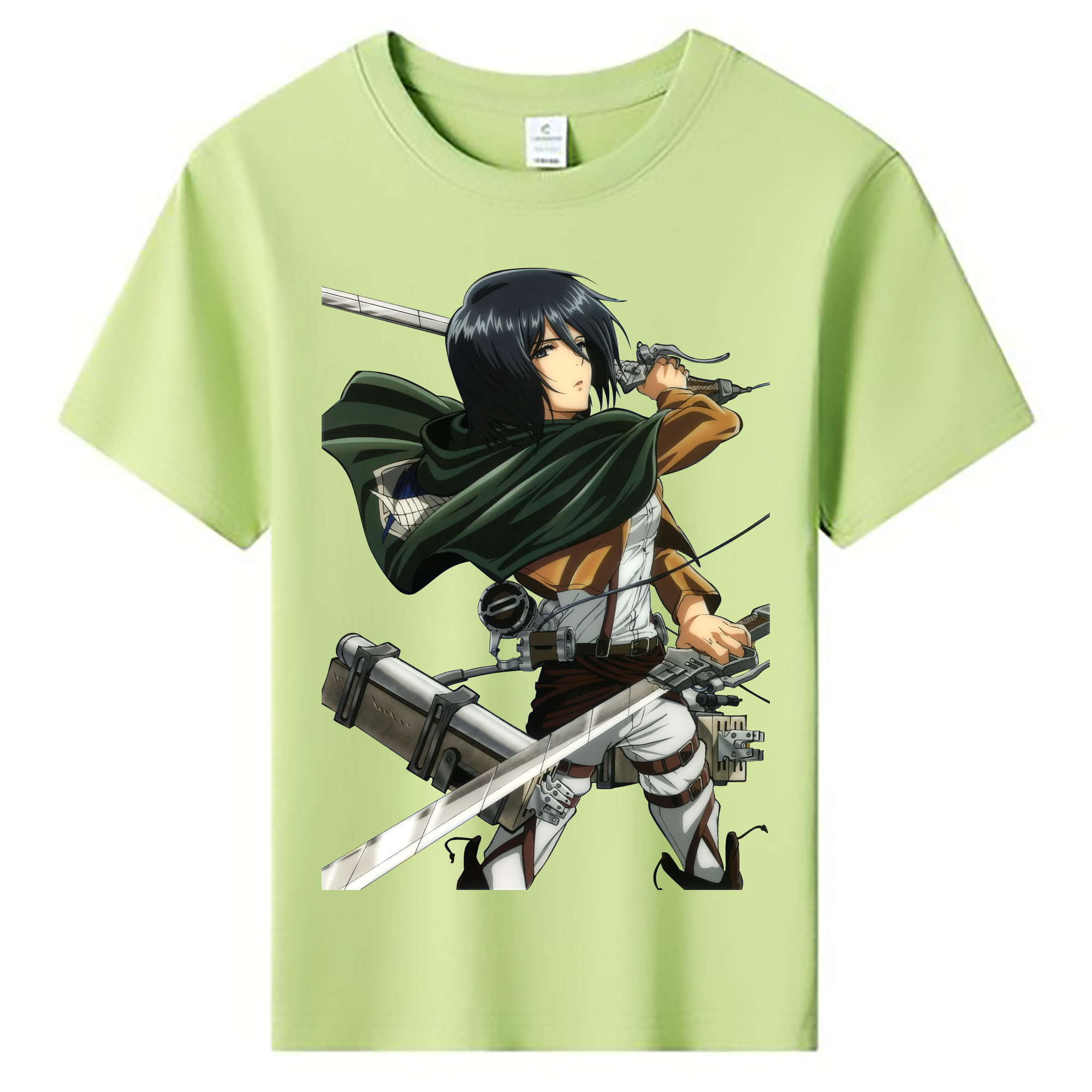（画像用） 進撃の巨人 ミカサ·アッカーマン Attack on Titan Mikasa Ackerman 綿100％キッズTシャツ（フロントプリント）